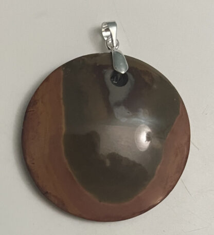 Round Tigers Eye Pendant With Solid Silver Clasp